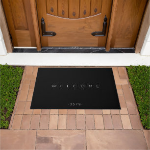 Modern Minimalist Welcome Custom House Number Doormat