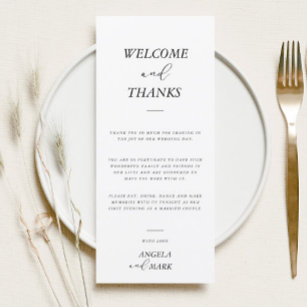 Modern Minimalist Welcome Thank You Place Card 