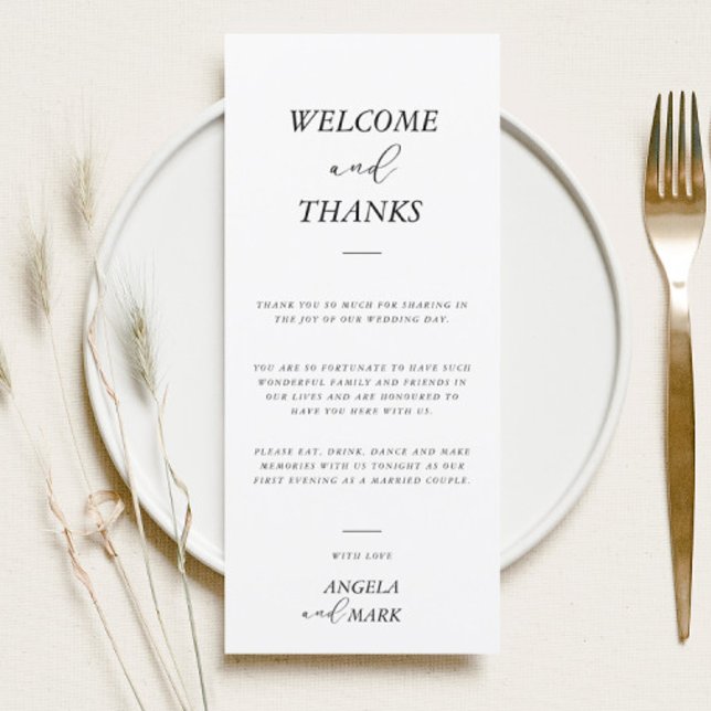 Modern Minimalist Welcome Thank You Place Card  (Creator Uploaded)
