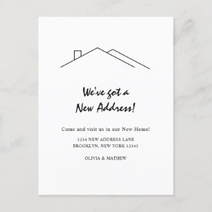 Modern Minimalist We've got a New Address Moving Announcement Postcard