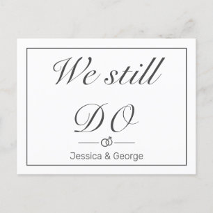 Modern Minimalist White Anniversary Invitation