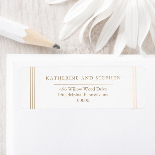 Modern Minimalist White | Antique Gold Wedding RA  (Insitu)