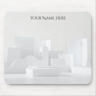 Modern Minimalist White Architecture Mouse Pad