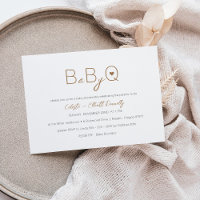 Modern Minimalist White Baby-Q BBQ Baby Shower