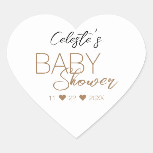 Modern Minimalist White Baby Shower Envelope Seal