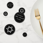 Modern Minimalist White Black Bar Bat Mitzvah Confetti<br><div class="desc">Bar or Bat Mitzvah custom party confetti. Stylish modern minimal white and black design. 
More items are available in this style in our store. You can edit the design further,  change background colour,  fonts and add extra text by clicking "customize further" link.</div>