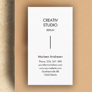 Modern Minimalist White Black Business Card