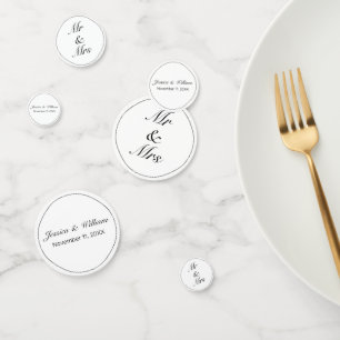 Modern Minimalist White Black Wedding Confetti