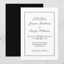 Modern Minimalist White Black Wedding