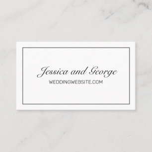 Modern Minimalist White Black Wedding Website Card