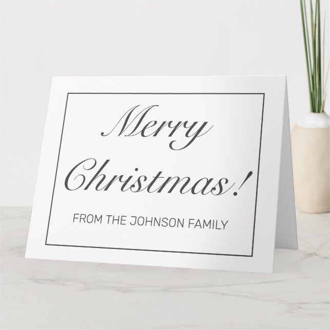 Modern Minimalist White Christmas Folded Greeting Card (Front)