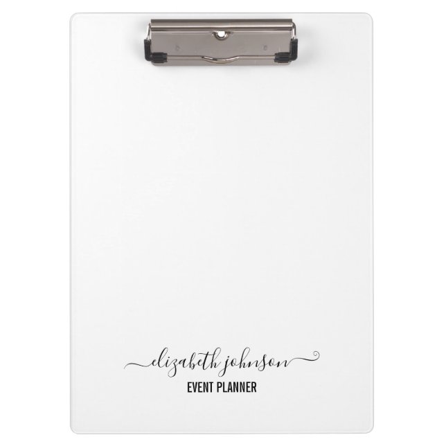 Modern Minimalist White Clipboard (Front)