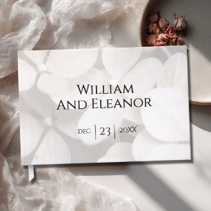 Modern Minimalist White Floral Guest Book