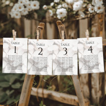 Modern Minimalist White Floral Seating Chart Card
