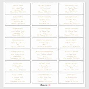 Modern Minimalist   White Gold guest address label