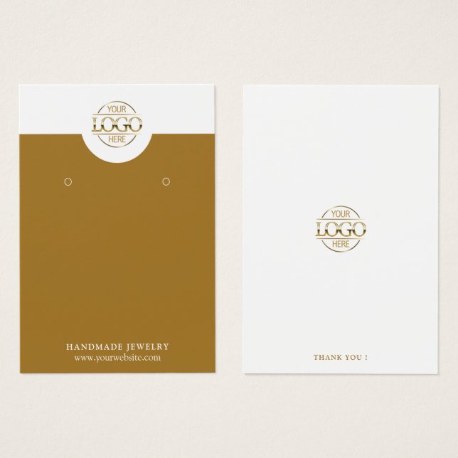Modern Minimalist White Gold Jewellery Display Car (Front & Back)