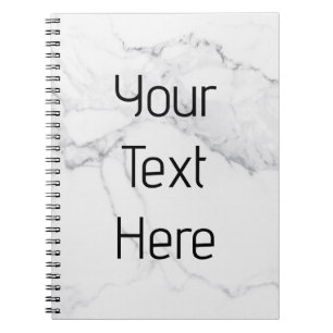 Modern Minimalist White Grey Marble Rock Design Notebook