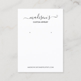 Modern Minimalist White Jewellery Earring Display Business Card