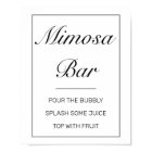 Modern Minimalist White Mimosa Bar Wedding Sign
