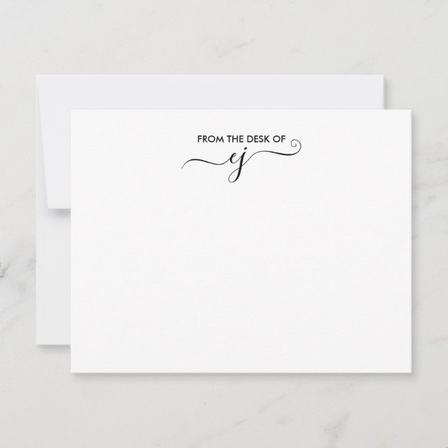 Modern Minimalist White Personalized Stationery Card (Front)