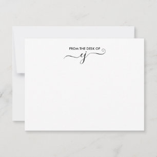 Modern Minimalist White Personalized Stationery Card