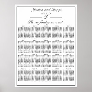 Modern Minimalist White Seating Chart 20 Tables