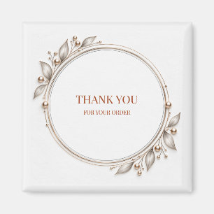Modern Minimalist White Square Box Label Magnet