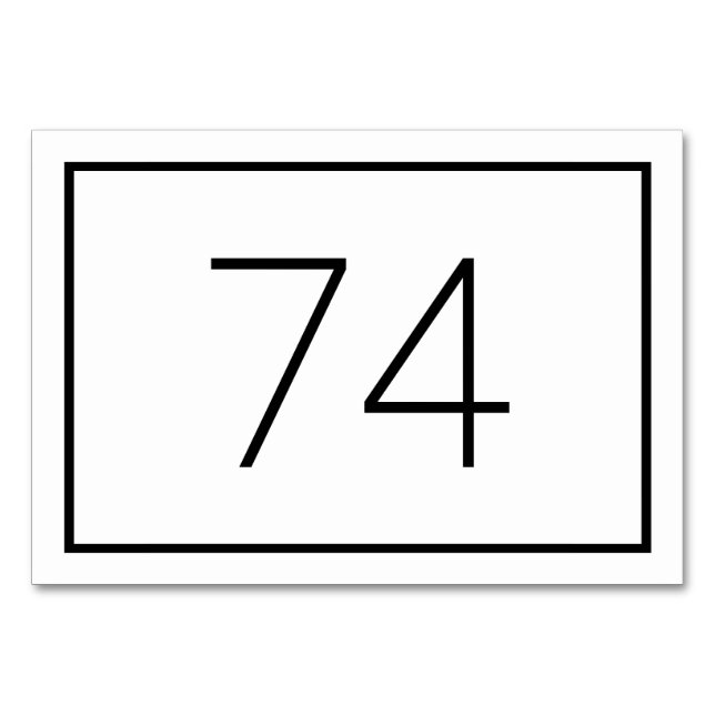  Modern Minimalist White Text Restaurant Table Number (Front)