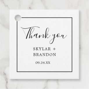 Modern Minimalist White Thank You Favour Tags