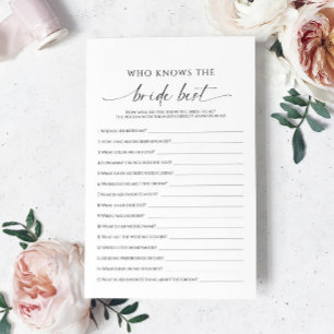 Modern Minimalist Who Knows The Bride Best Game
