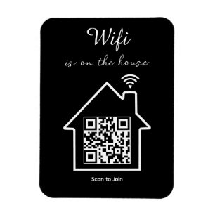 Modern Minimalist WiFi QR Code Flexible Photo  Magnet