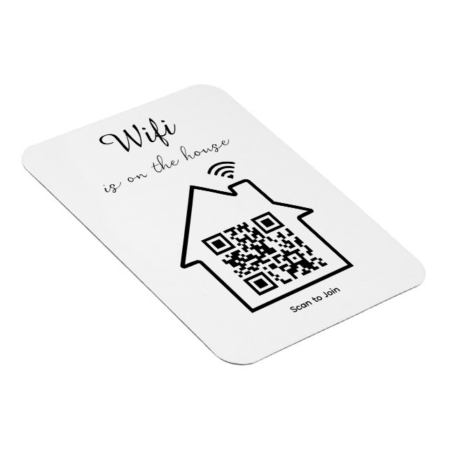 Modern Minimalist WiFi QR Code Flexible Photo  Magnet (Right Side)
