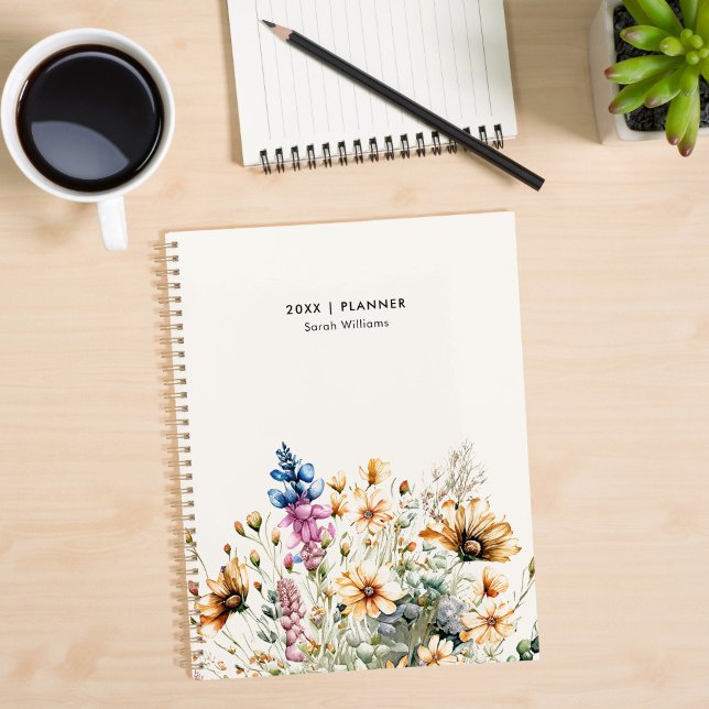 Modern Minimalist Wildflower Floral Personalized Planner (Creator Uploaded)