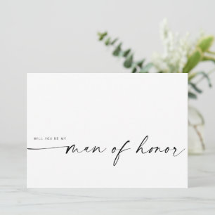 Modern Minimalist Will You Be My Man of Honour