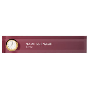 Modern Minimalist Wine Violet Gradient Luxe Nameplate