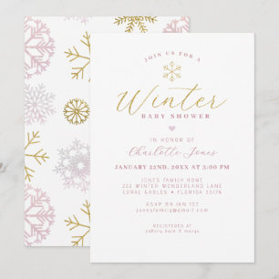 Modern Minimalist Winter Baby Shower Invitation