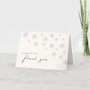 Modern Minimalist Winter Snowflake Baby Shower Thank You Card