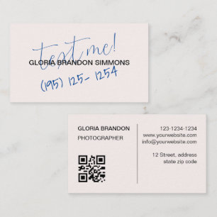 Modern & Minimalist with hand writing note. Business Card