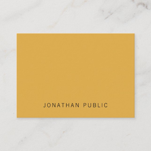 Modern Minimalist Yellow Brown Simple Template Business Card (Front)