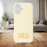 Modern Minimalist Yellow Initial Monogram iPhone 16 Case<br><div class="desc">Create your own personalized iPhone Case with custom initial name in modern minimalist typography. Available in a variety of colours and styles.</div>