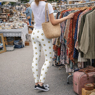 Modern Minimalist Yellow Polka Dot Pattern  Leggings