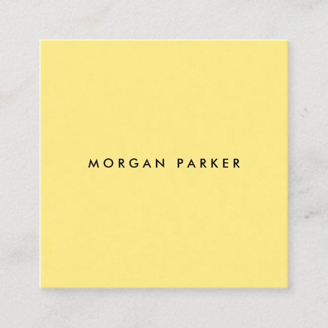 Modern Minimalist Yellow Square Business Card (Front)