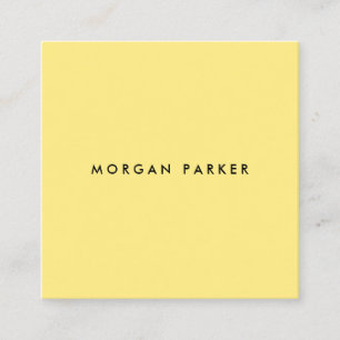Modern Minimalist Yellow Square Square Business Card