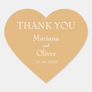 Modern Minimalist Yellow Wedding Heart Sticker