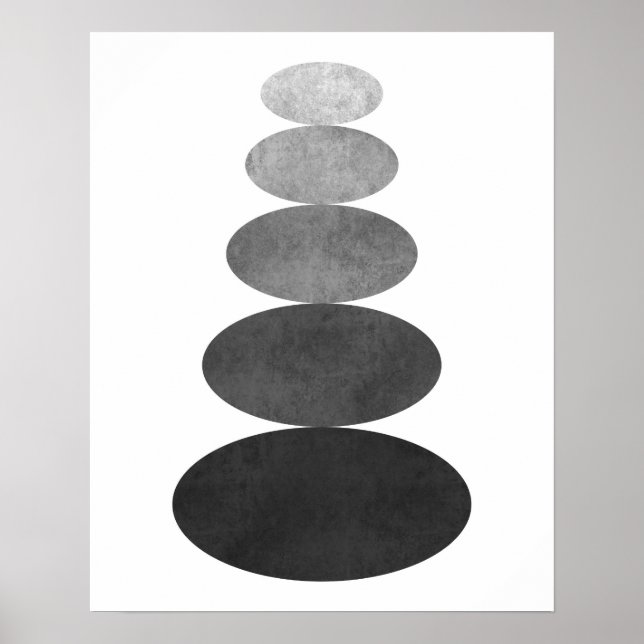 Modern minimalist zen pebble art print (Front)