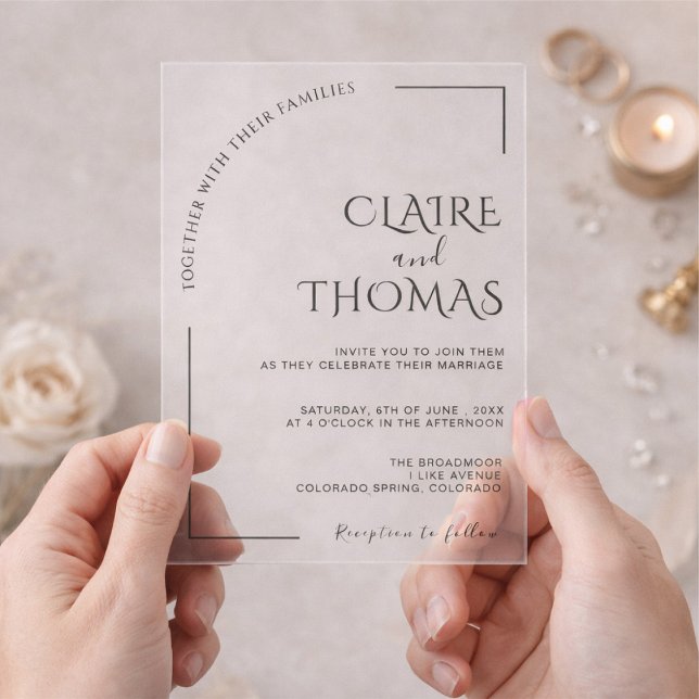 Modern Minimaliste wedding Acrylic Invitations (Creator Uploaded)
