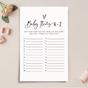 Modern Minimalistic Baby Items Baby Shower Game