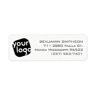Modern Minimalistic Black and White Return Address