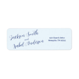 Modern Minimalistic Blue Return Address Label