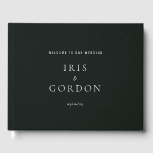 Modern Minimalistic Classy Dark Green Guest Book
